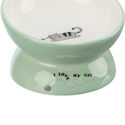 Trixie food bowl drinking bowl cat raised ceramic sage white