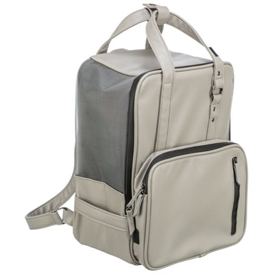 Trixie dog bag backpack city style artificial leather light gray