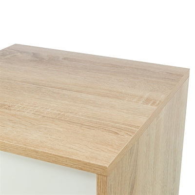 Isa adhmad teach leaba cat Trixie cuma donn éadrom bán