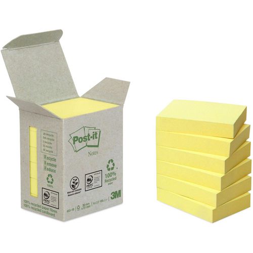 Recycled Notes Pastel 653-1B Post-it 38x51mm Pastel Yellow 6 Pieces