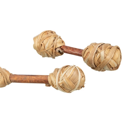 Trixie set of dumbbells made of bark wood and grass