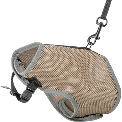 Trixie soft harness cat with taupe leash