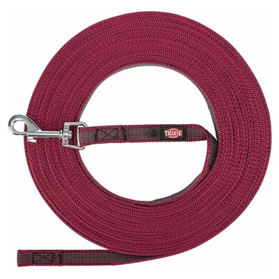 Trixie dog leash tow line with rubber anti-slip sangria red