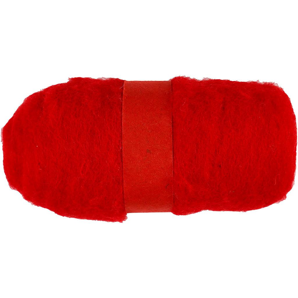 Creativ company carded wool, red, 100 gr 1 ball