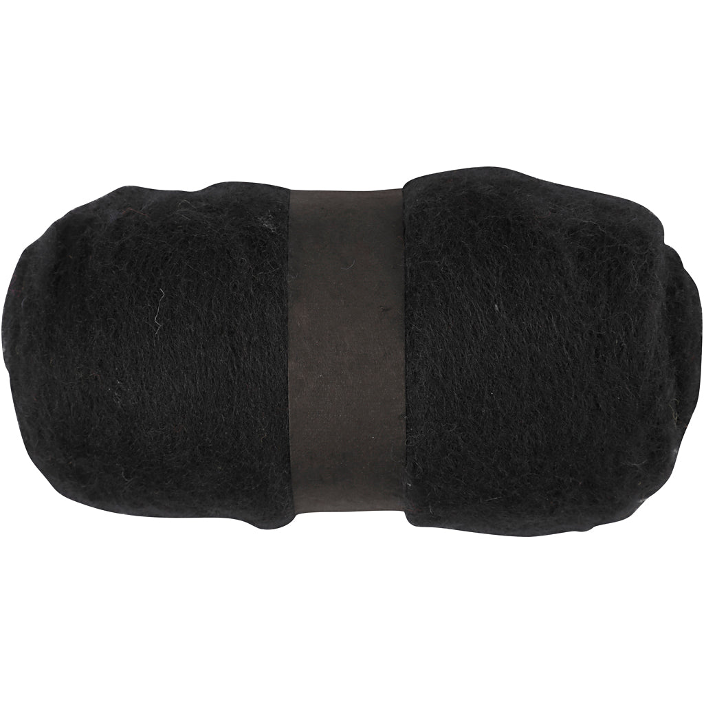 Creativ company carded wool, black, 100 gr 1 ball