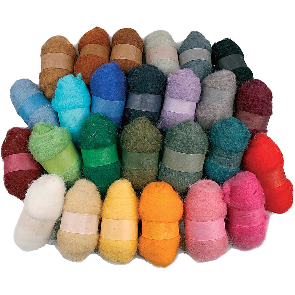 Creativ company gekaarde wol, diverse kleuren, 26x25 gr 1 doos