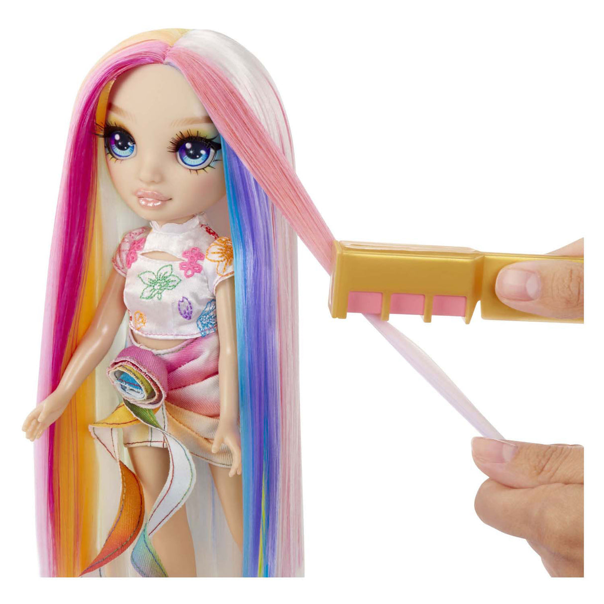 MGA Entertainment Rainbow High Fashion Puppe mit Haarkreide - Amaya Regenboog