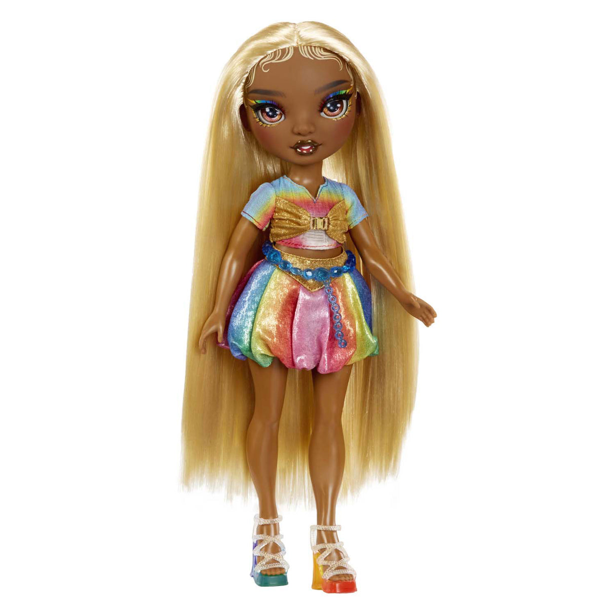 Mga entertainment poupée haute couture arc-en-ciel avec craie pour cheveux - meline gold