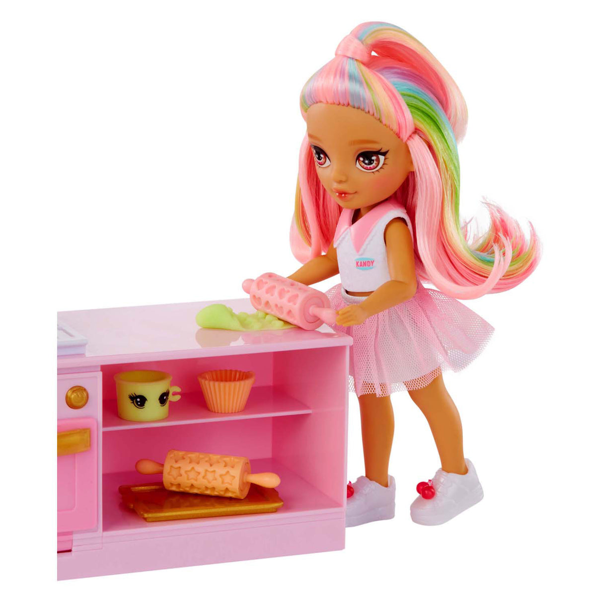 Mga underhållning rainbow high pop liten dessertbutik med kandy play set