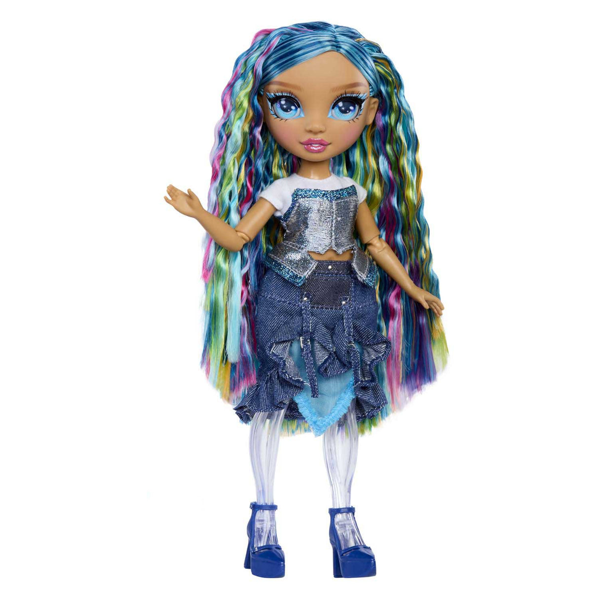 Mga entertainment rainbow high rainbow shimmers with slime fashion doll skyler (blue)