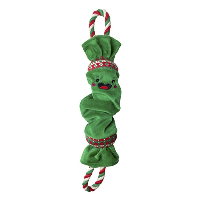 Happy pet top n tail Rope Christmas Cracker verde