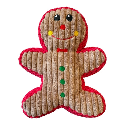 Happy pet Christmas gingerbread man ribbed fabric