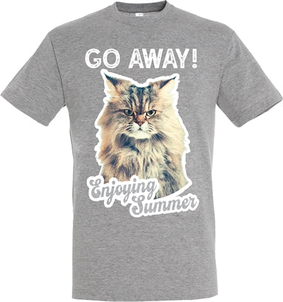 T-shirt vai via gatto grigia