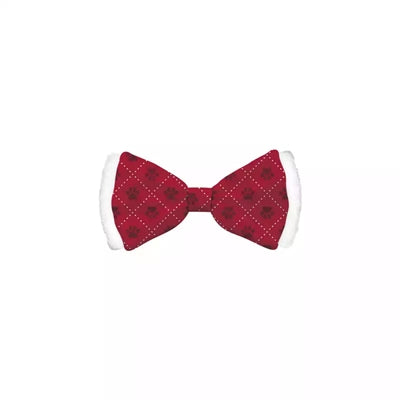 Plenty gifts Christmas bow tie cat satin red