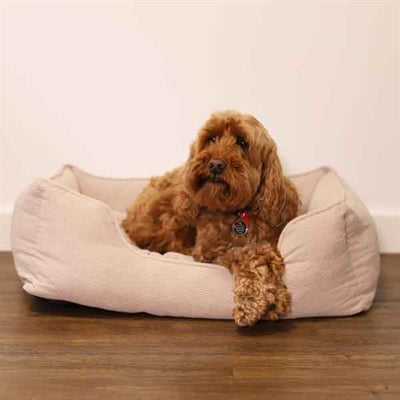 Rosewood 40 winks dog bed cord ribbed fabric beige