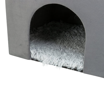 Trixie kattehus harvey grå-hvid sort