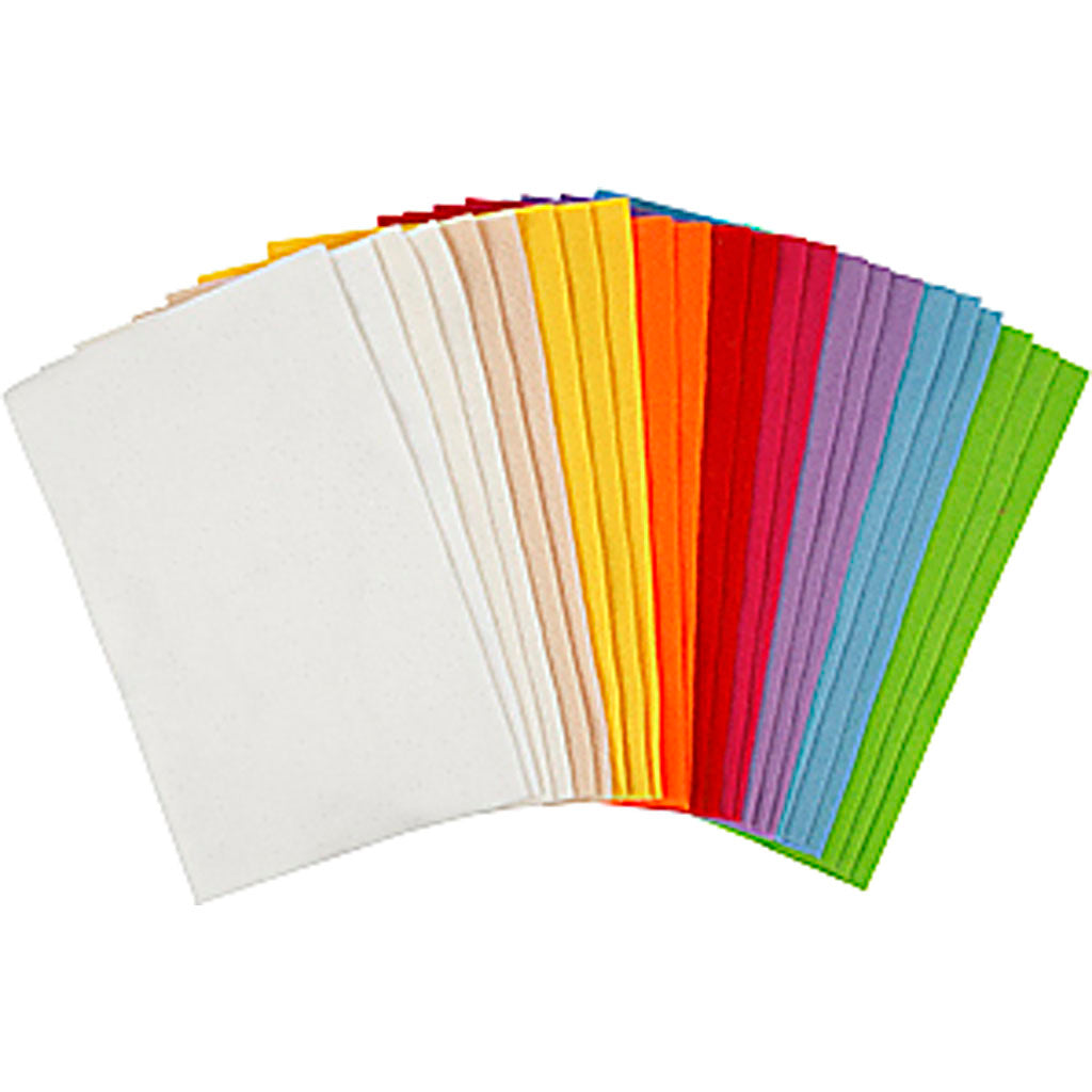 Hobby Felt Various Colors, 24 Sheets