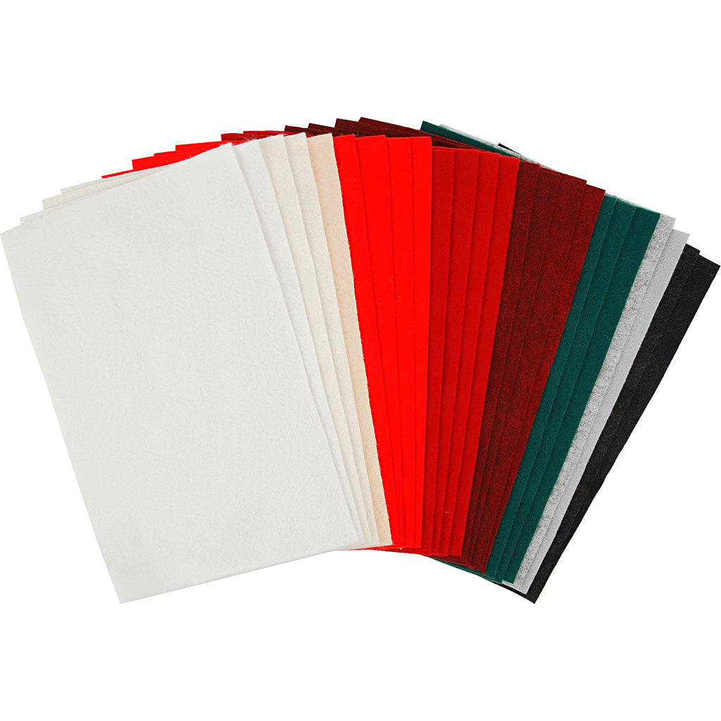 Hobby Felt Various Colors, 24 Sheets