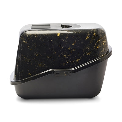 Savic litter box nestor marble black gold