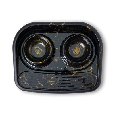 Savic butler food bowl and drinking bowl with plateau marble black gold