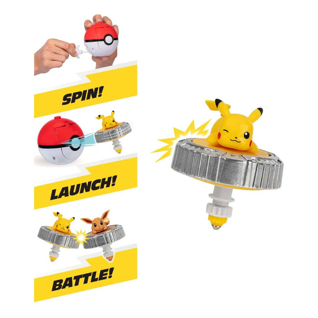 Jazwares pokémon battle spinner game - pikachu pokéball