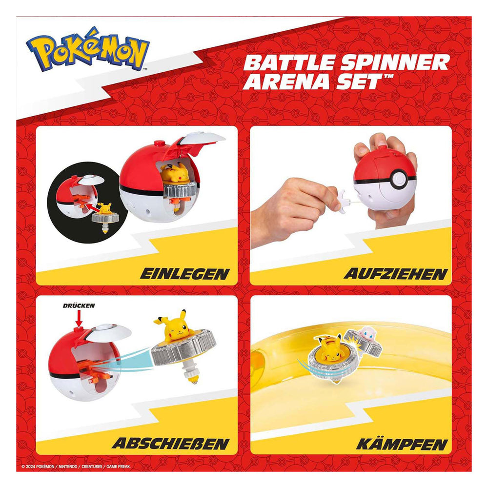 Jazwares pokémon battle spinners with stadium pikachu and mew playset