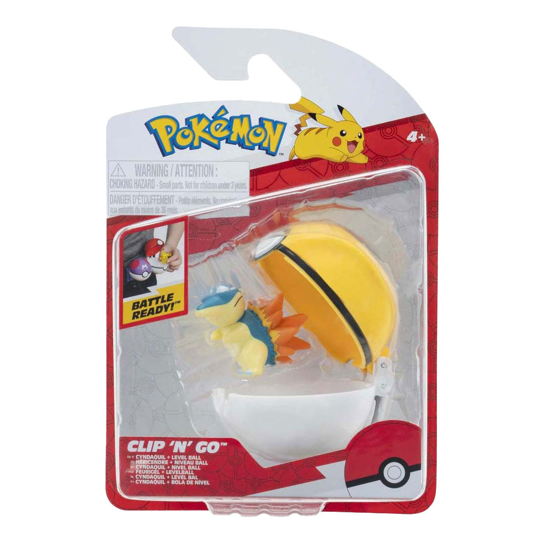 Jazwares pokémon - clip n go cyndaquil level ball