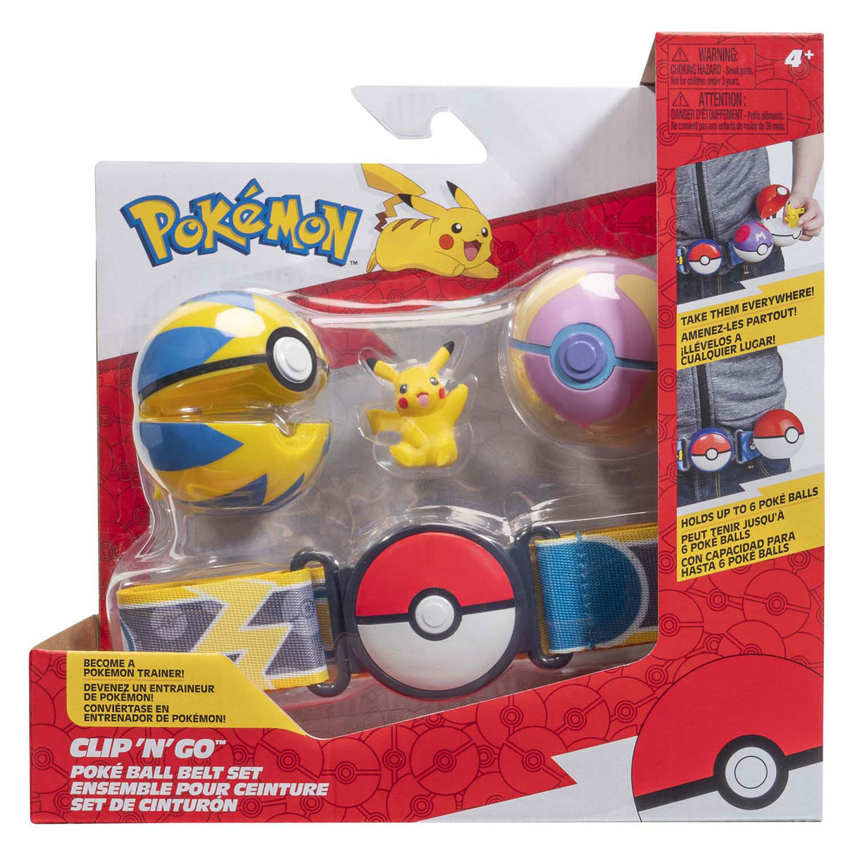 Jazwares pokemon clip n go com conjunto de jogo de cinto pikachu