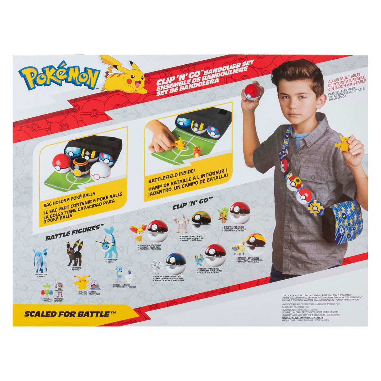Jazwares pokémon bandolier set quick ball, repeat ball and pikachu belt bag