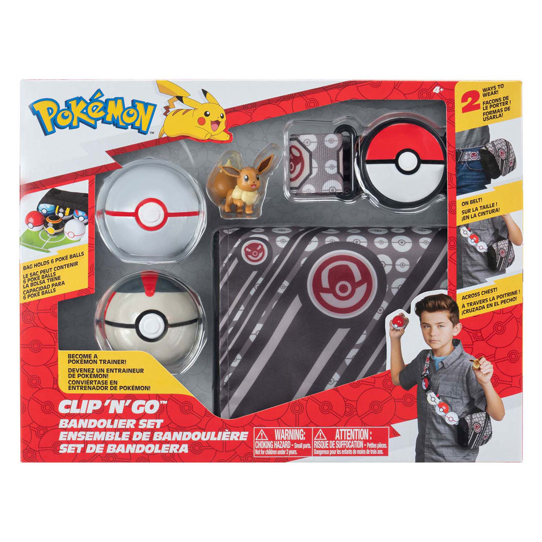 Jazwares pokémon bandolier set premier ball timer ball with belt