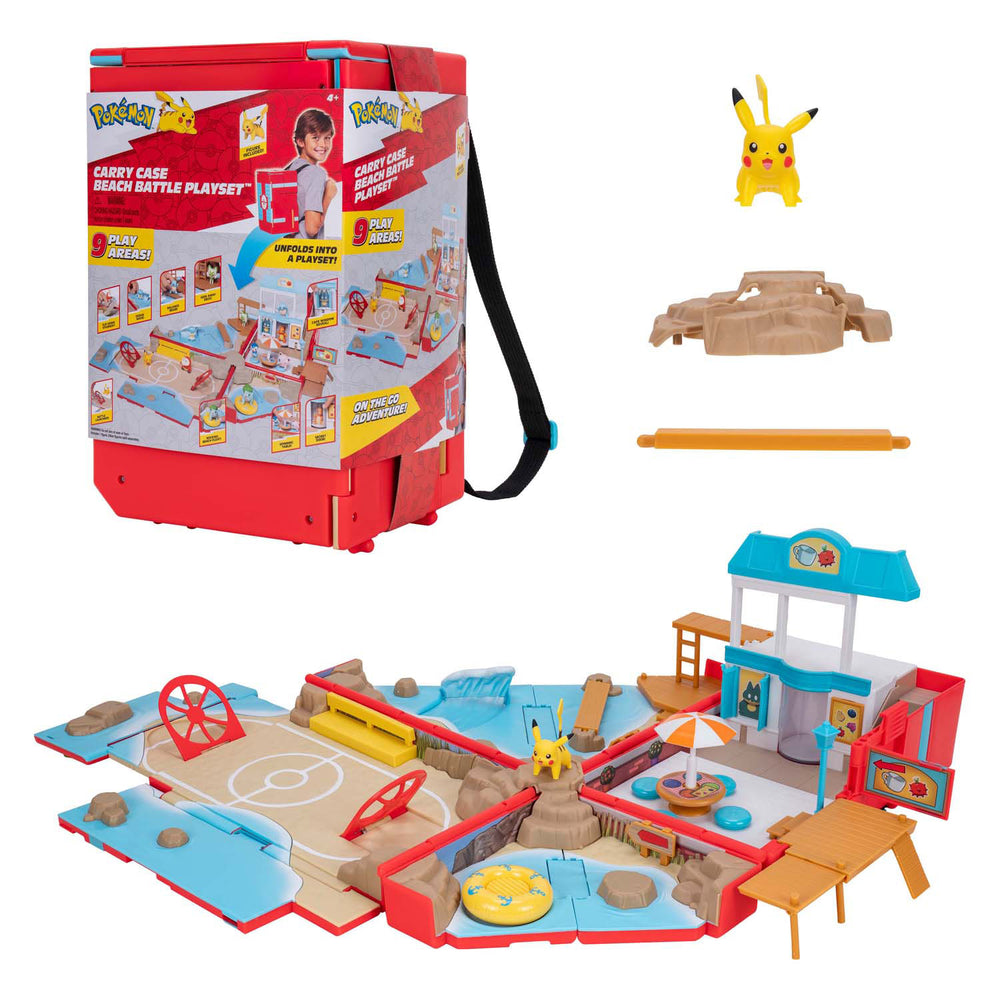 Jazwares pokémon - carrying case battle beach playset