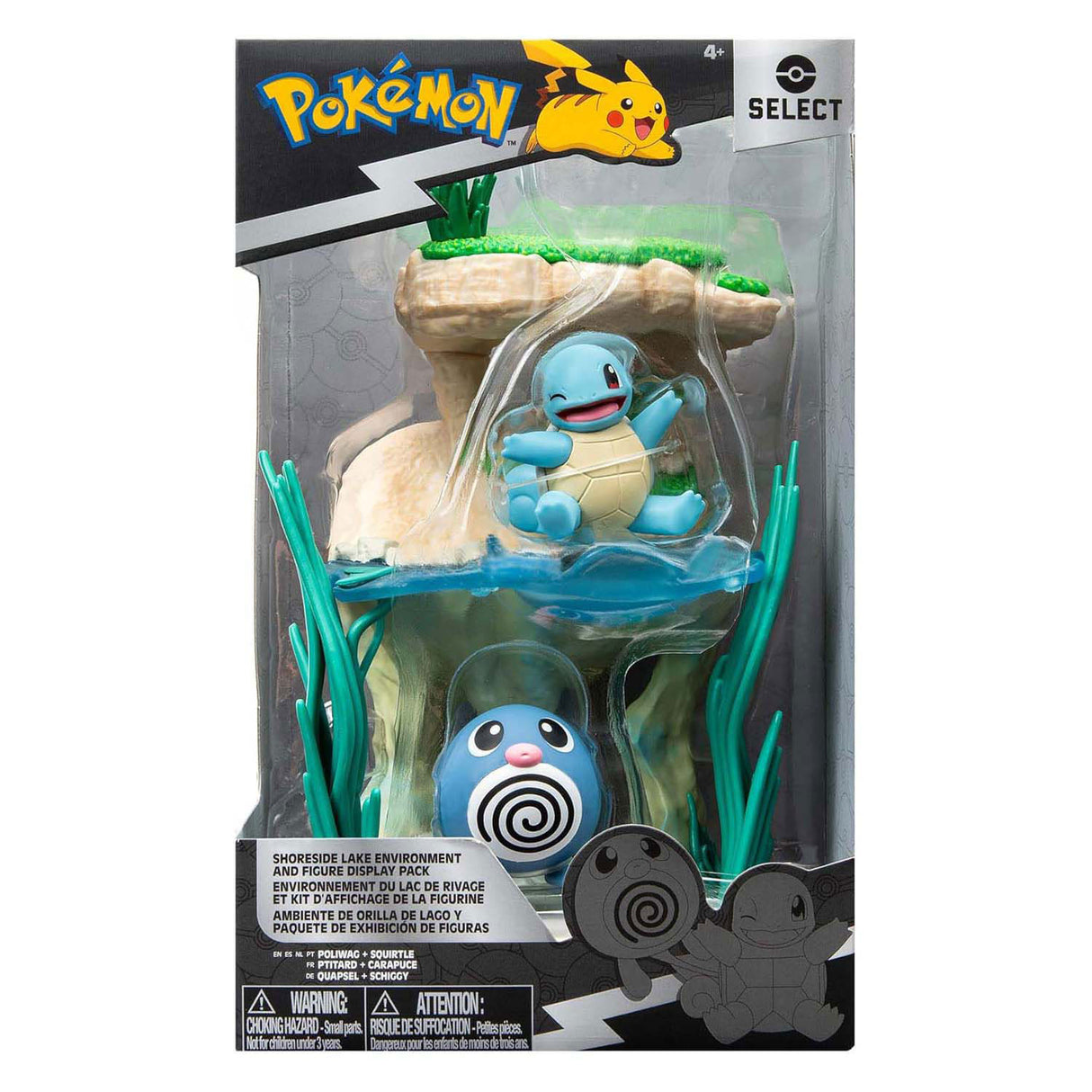 Jazwares pokémon environment figure set - poliwag squirtle