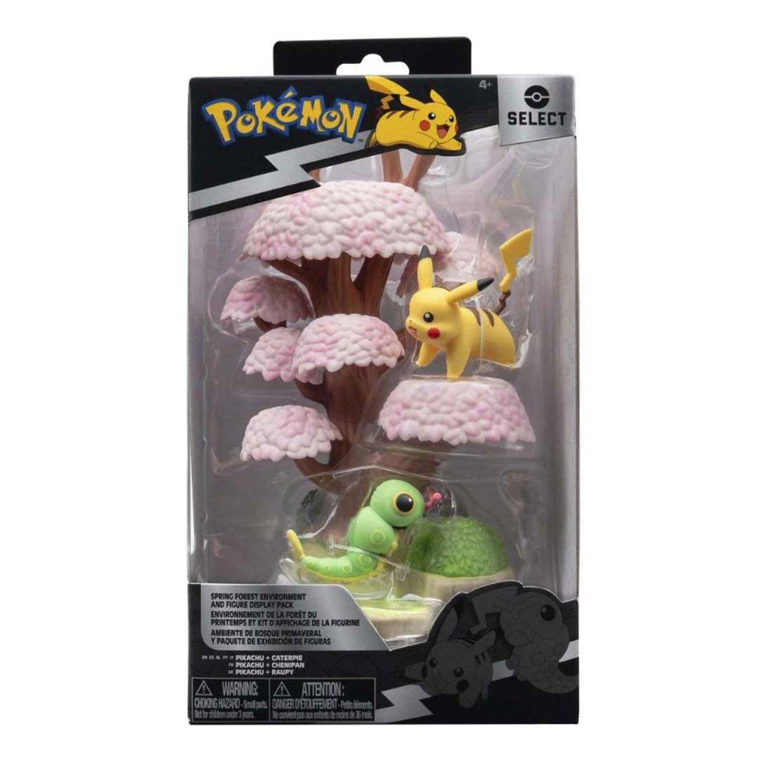 Jazwares pokémon environment figures set - caterpie pikachu