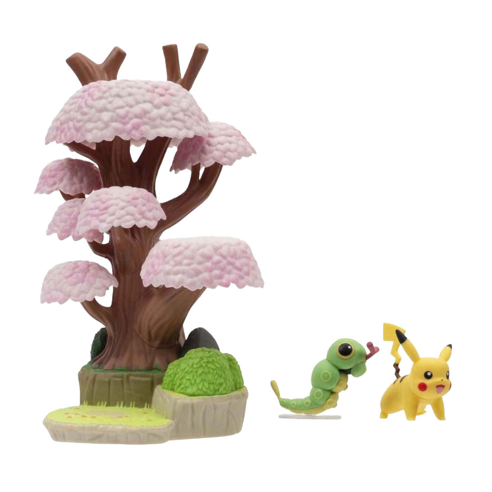 Jazwares pokémon environment figures set - caterpie pikachu