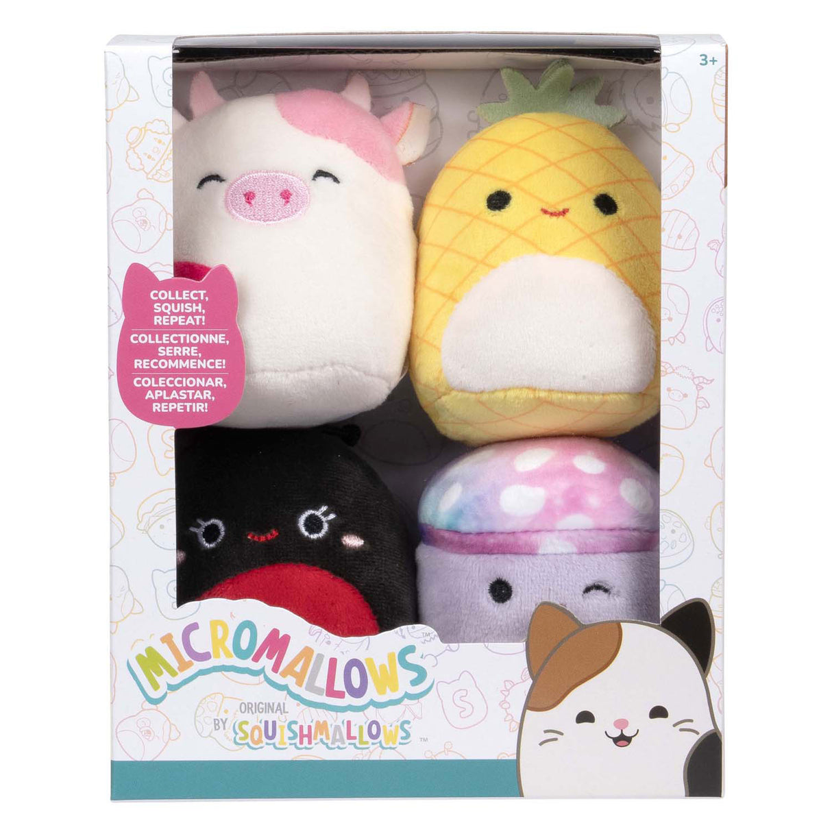 Squishmallows cuddly plush micromallows - maui, trudy, caedyn, minya, 4-pack