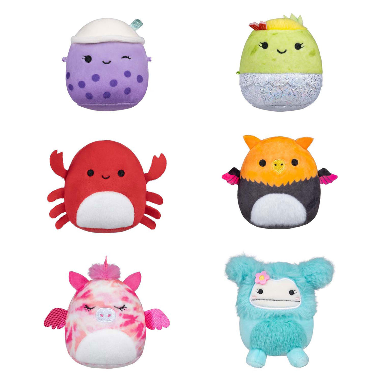 Squishmallows pehmoiset pehmoiset mikromallowit - myrnam henley, carlos, anjara, joelle, poplina, 6 kpl