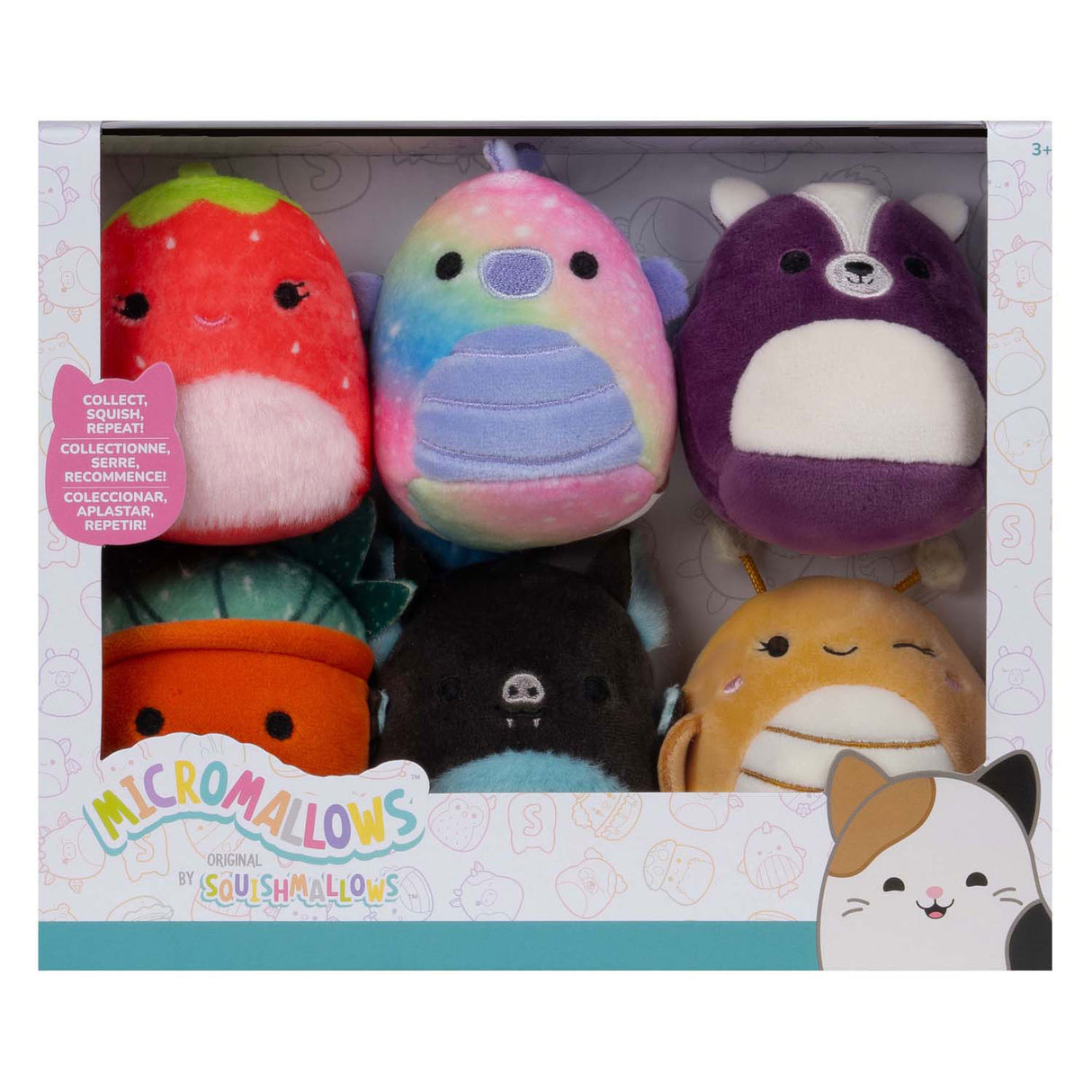 Squishmallows cuddly plush micromallows - greer, sloan, emerald, oz, scarlet, ald, 6-pack