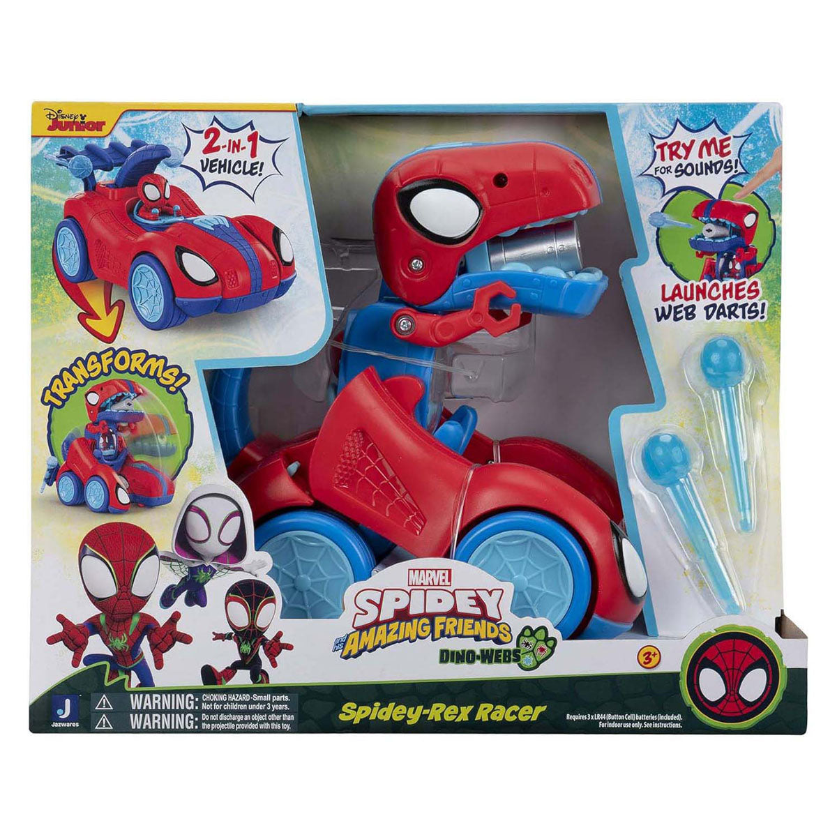 Jazwares Spidey and Amazing Friends - Spidey-Rex racing vehicle