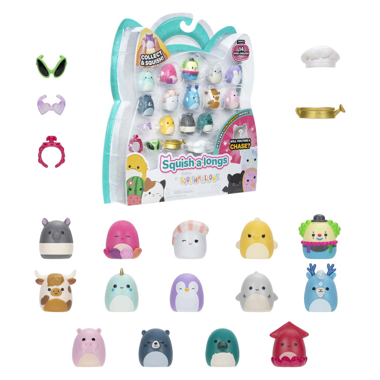 Squishmallows - Squish-a-longs Spillfiguren, 14 Stéck.