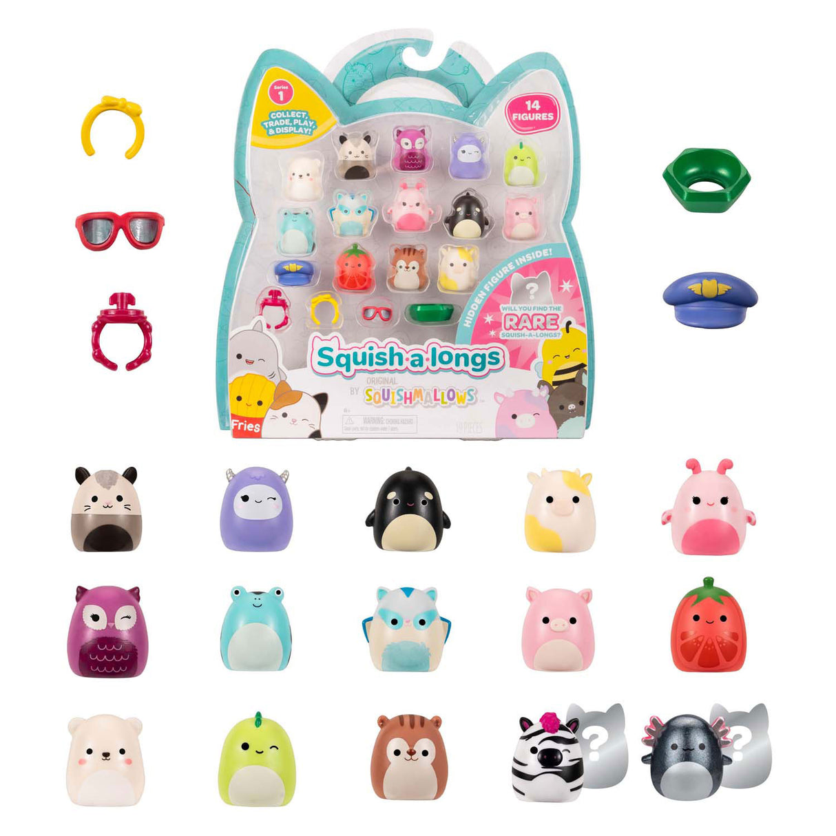 Squishmallows - squish-a-longs játszó figurák - fazon 2, 14 db.