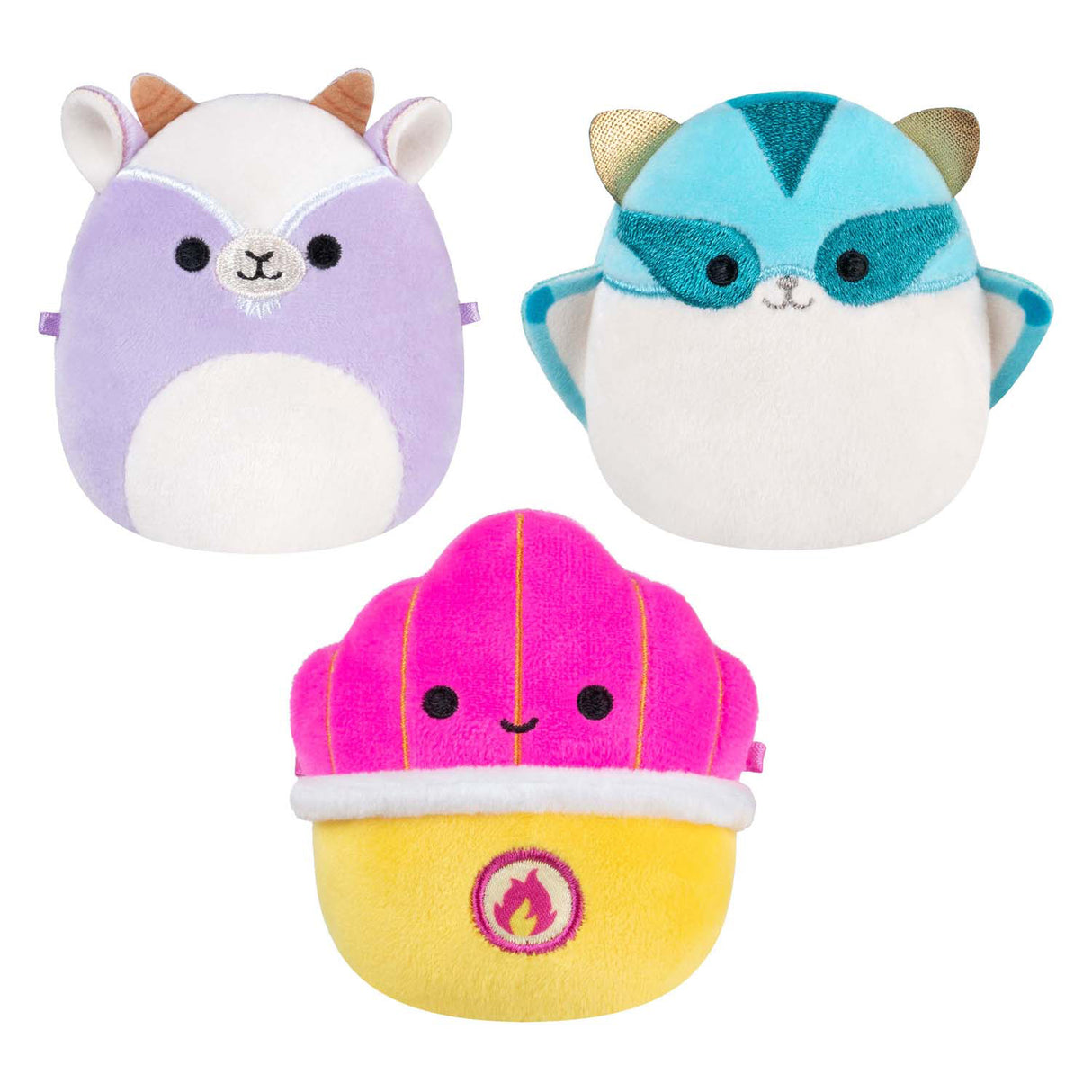 Jazwares squishmallows cuddly toy plush - micromallows tia, mariska, louden - 3 pcs.