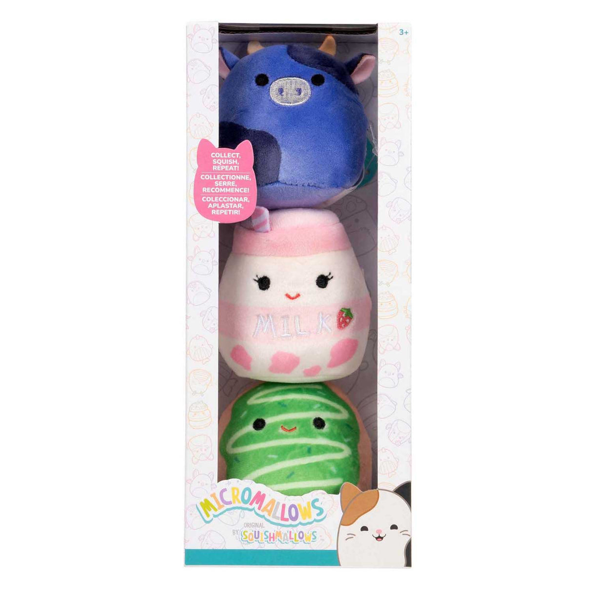 Peluche Jazwares squishmallows coccolone - micromallows ingrediti, amelie, daisuke - 3 pezzi.