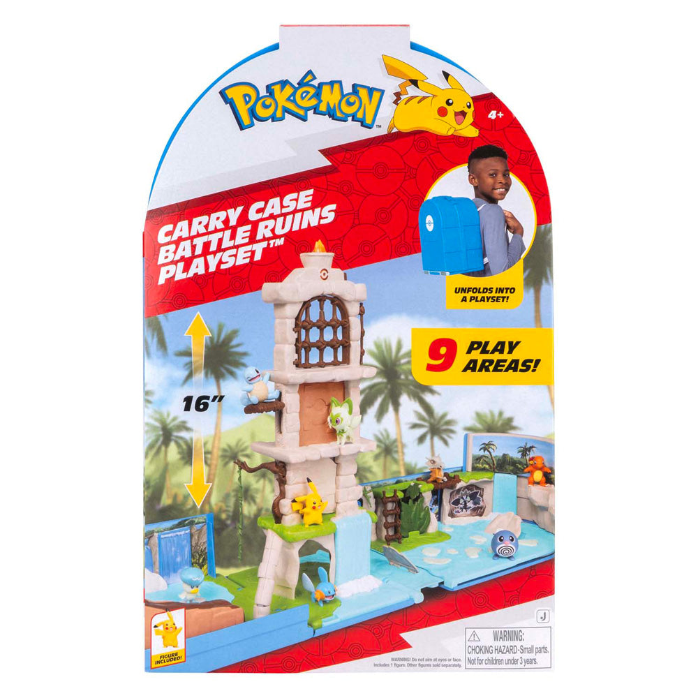 Jazwares Pokémon-Tragekoffer, Kampfruinen-Spielset