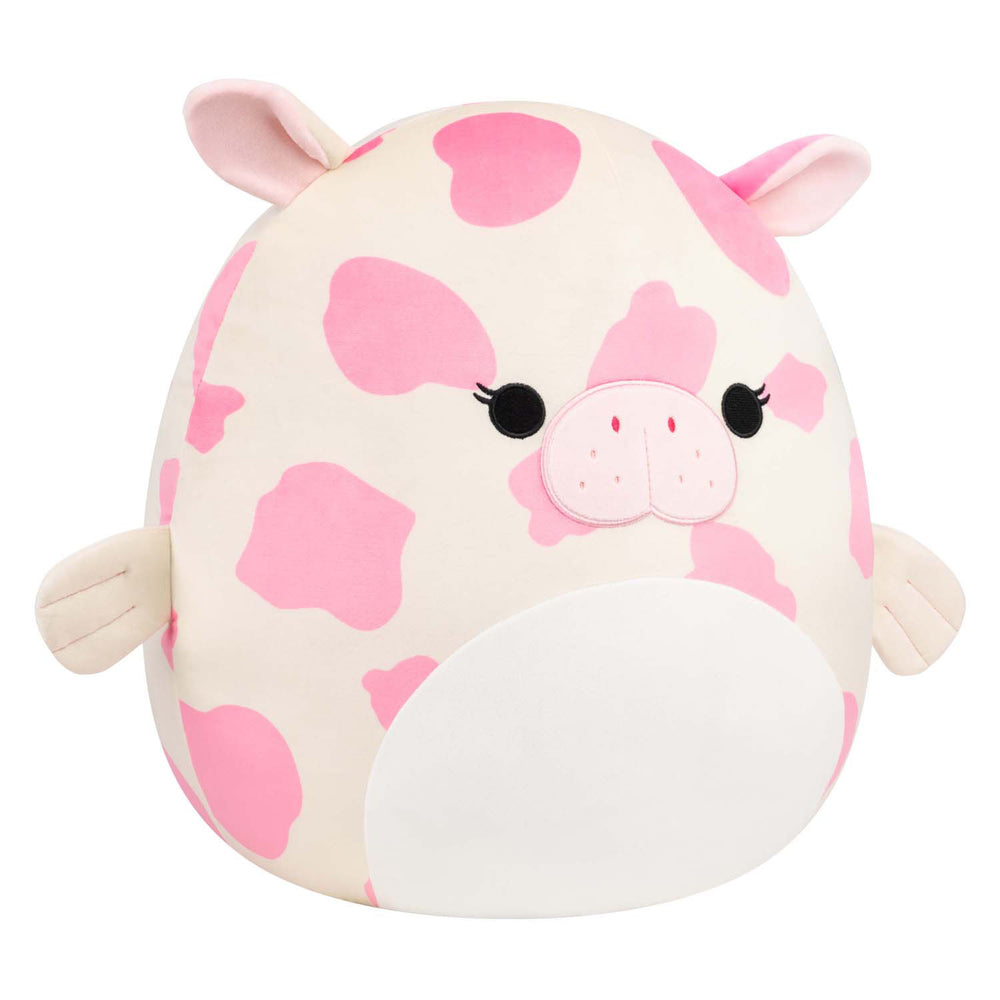 Jazwares squishmallows cuddly toy plush - mondy the pink spotted white sea cow - 40cm