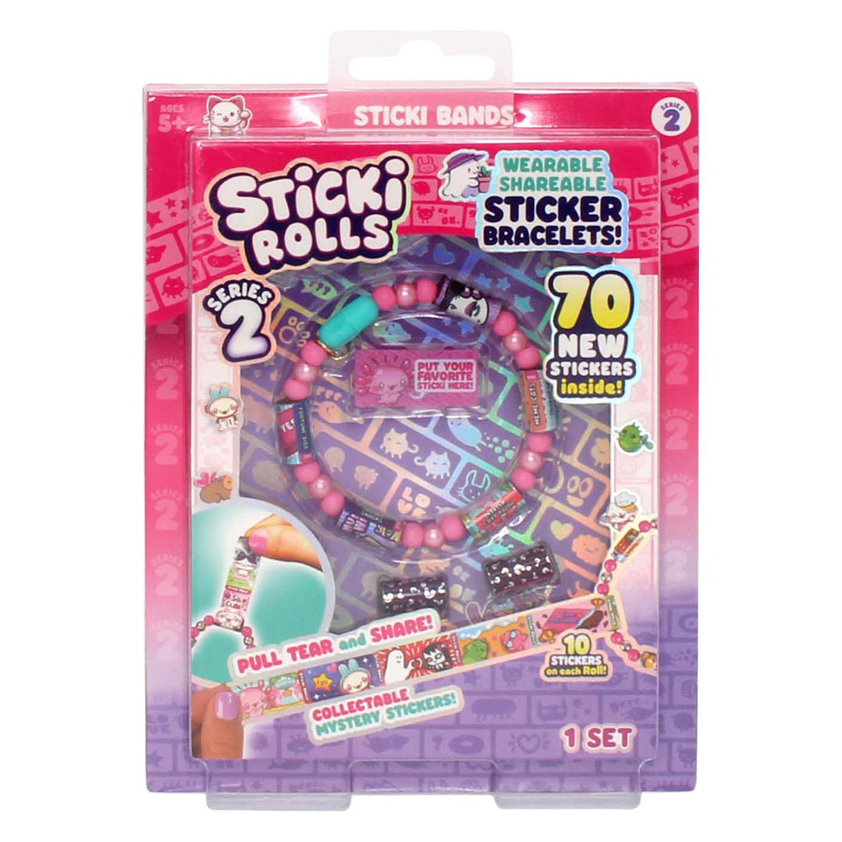 Jazwares sticki rolls bracelet with 70 stickers