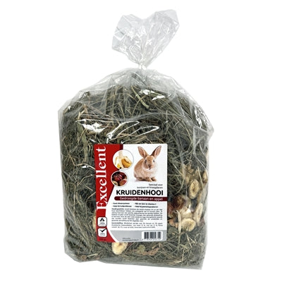 Excelente heno a base de hierbas, plátano y manzana.