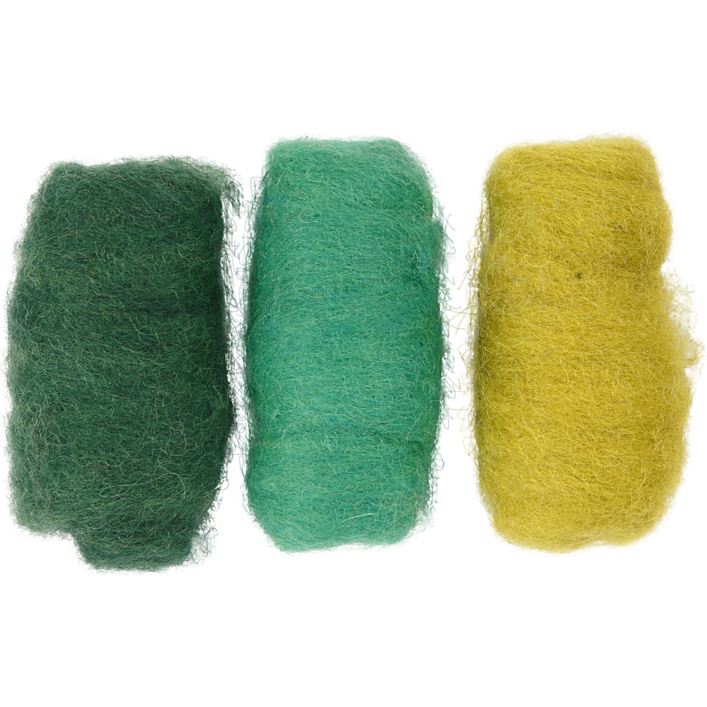 Creativ company carded wool, green turquoise harmony, 3x10 gr 1 box