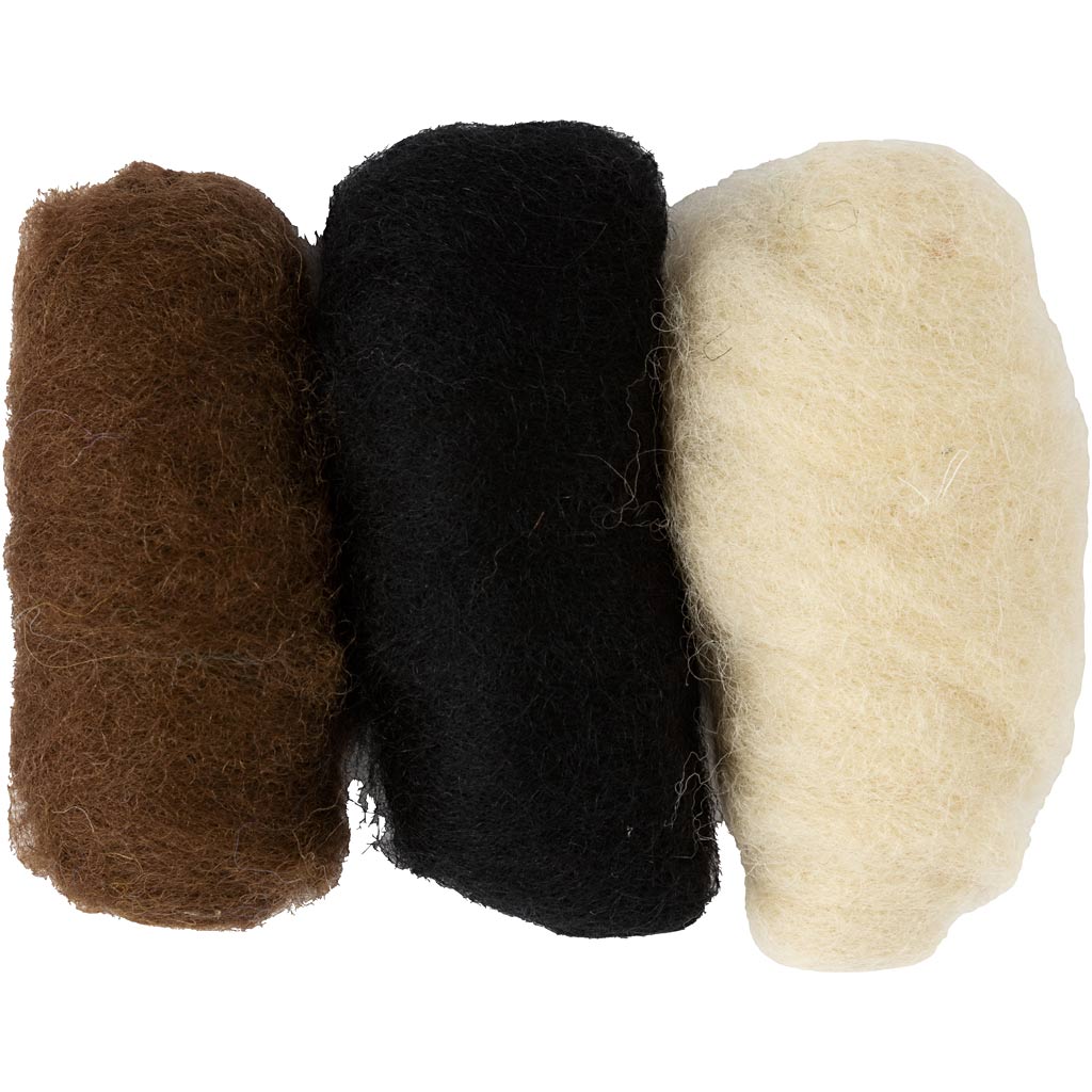 Creativ company carded wool, various colors, 3x10 gr 1 box