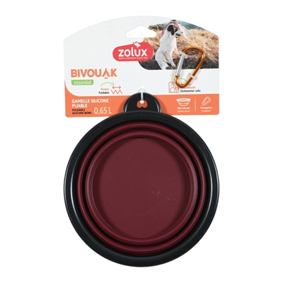 Tigela dobrável de silicone Zolux BVK vermelha