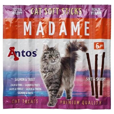 Antos gato palitos blandos señora salmón trucha